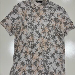 Travis Mathew Tropical Palm Golf Polo - White, Gray, Orange Size XXL